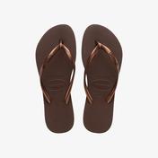 Havaianas Slim Dark Brown-Metal Acoused Kadın Kahverengi Terlik