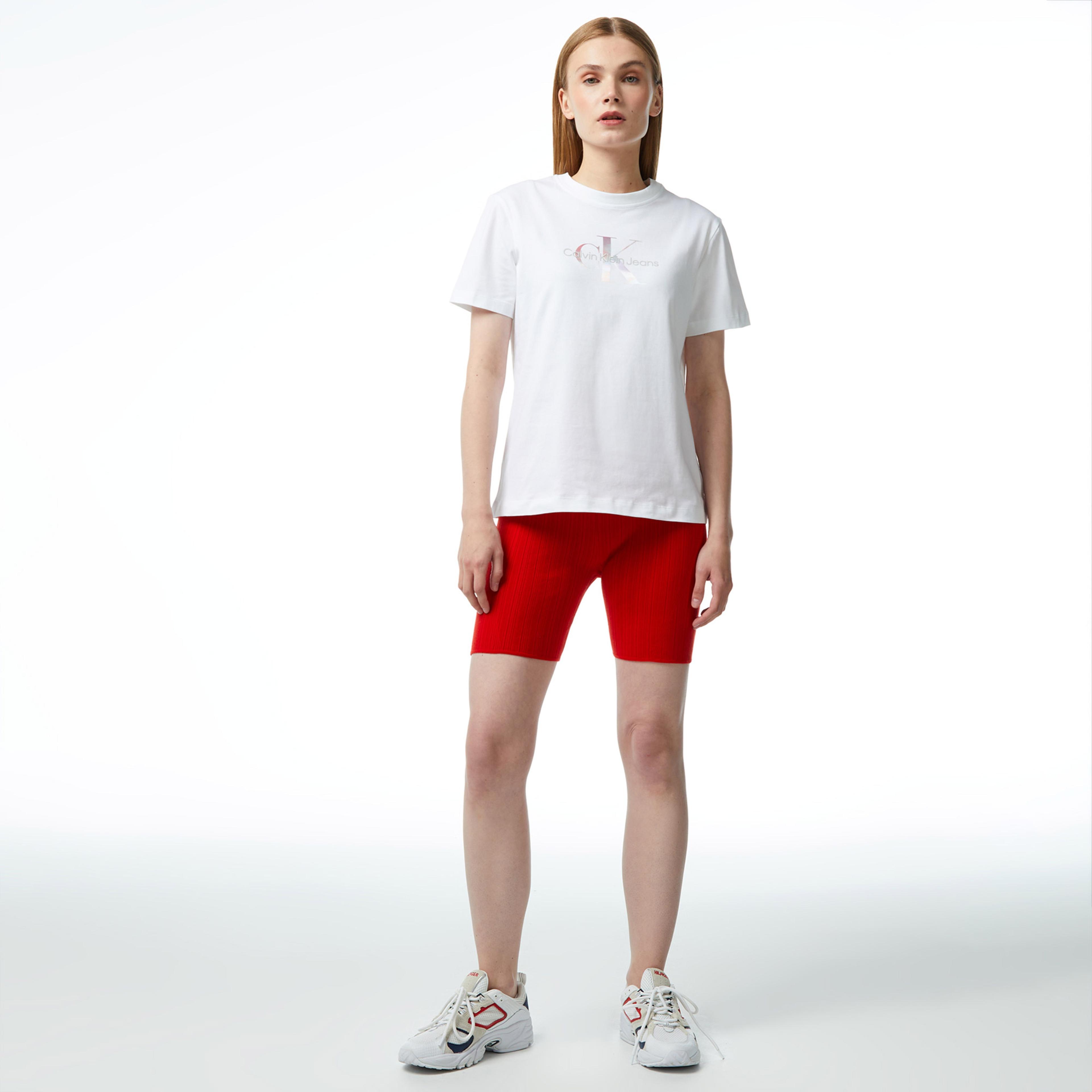 Calvin Klein Jeans Diffused Kadın Beyaz T-Shirt