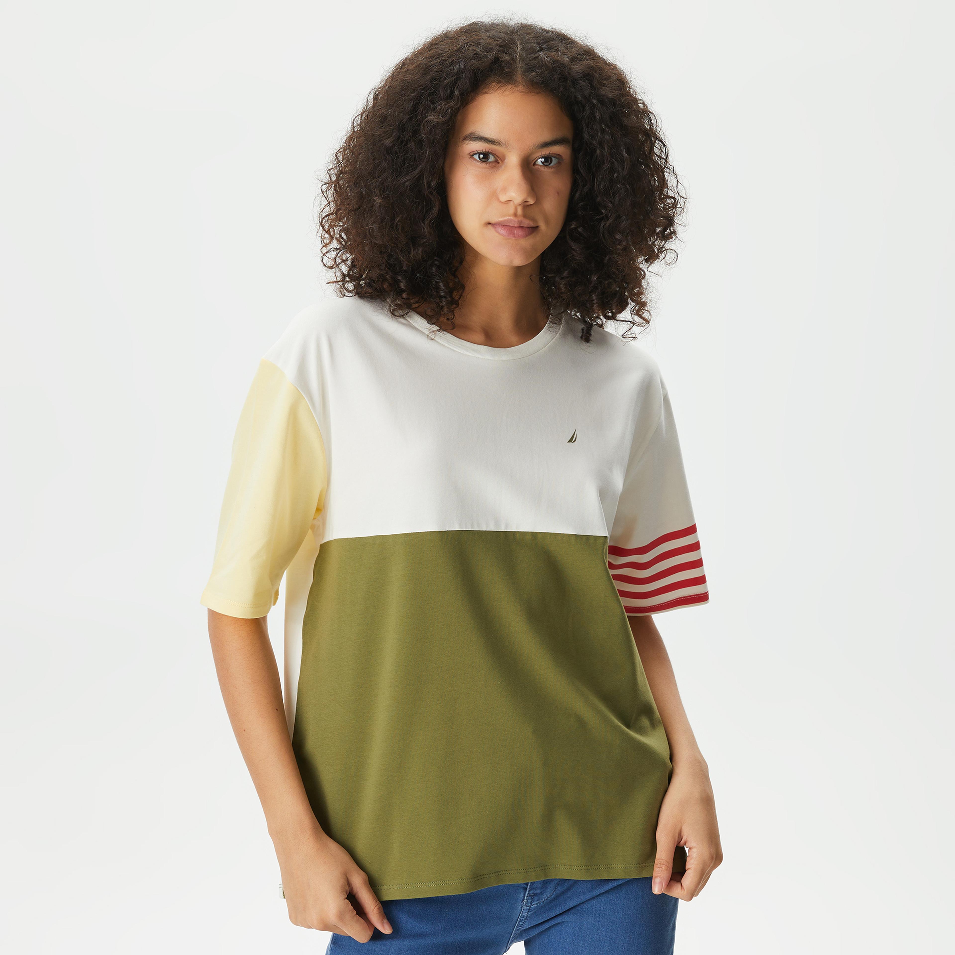 Nautica Kadın Yeşil Relaxed Fit T-Shirt