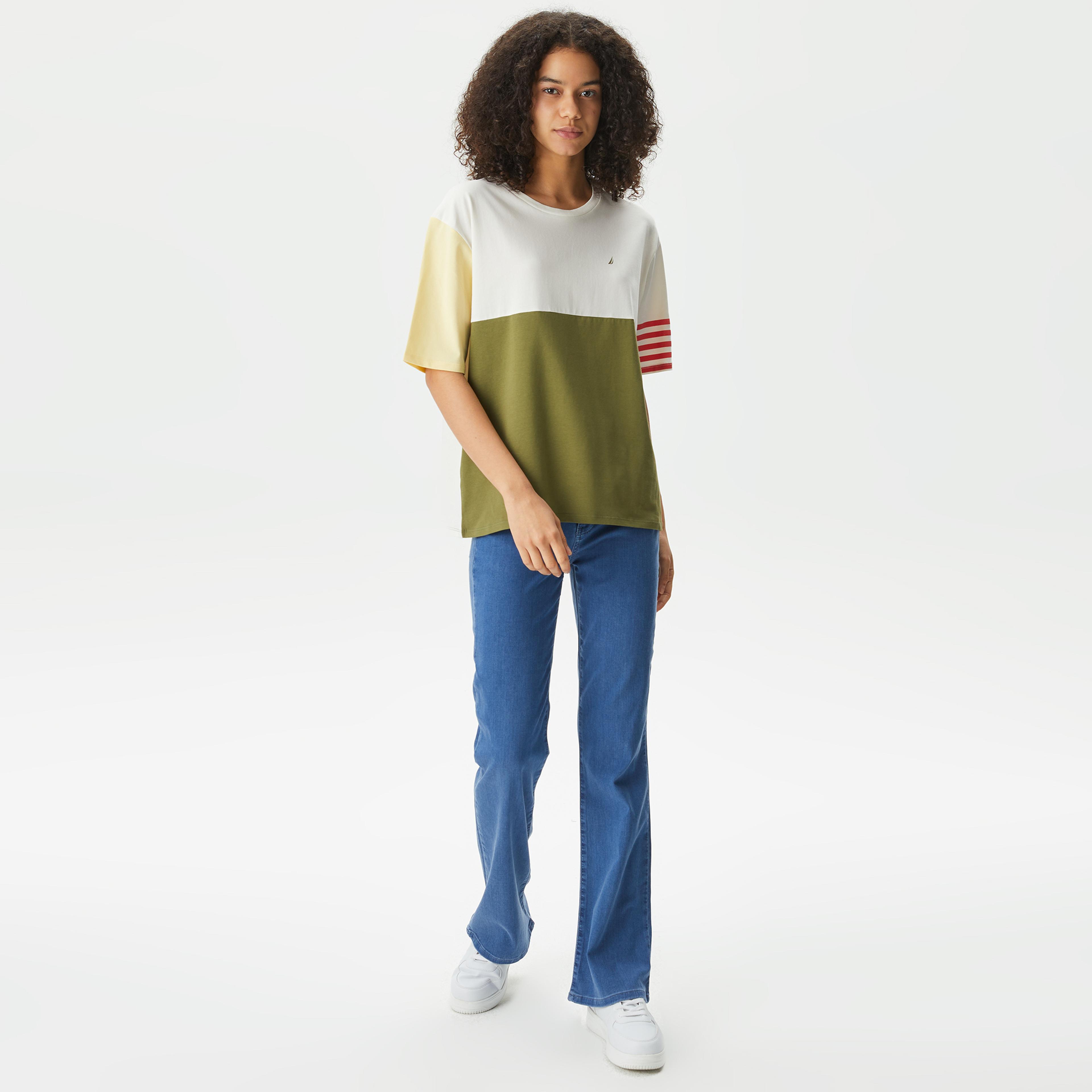 Nautica Kadın Yeşil Relaxed Fit T-Shirt