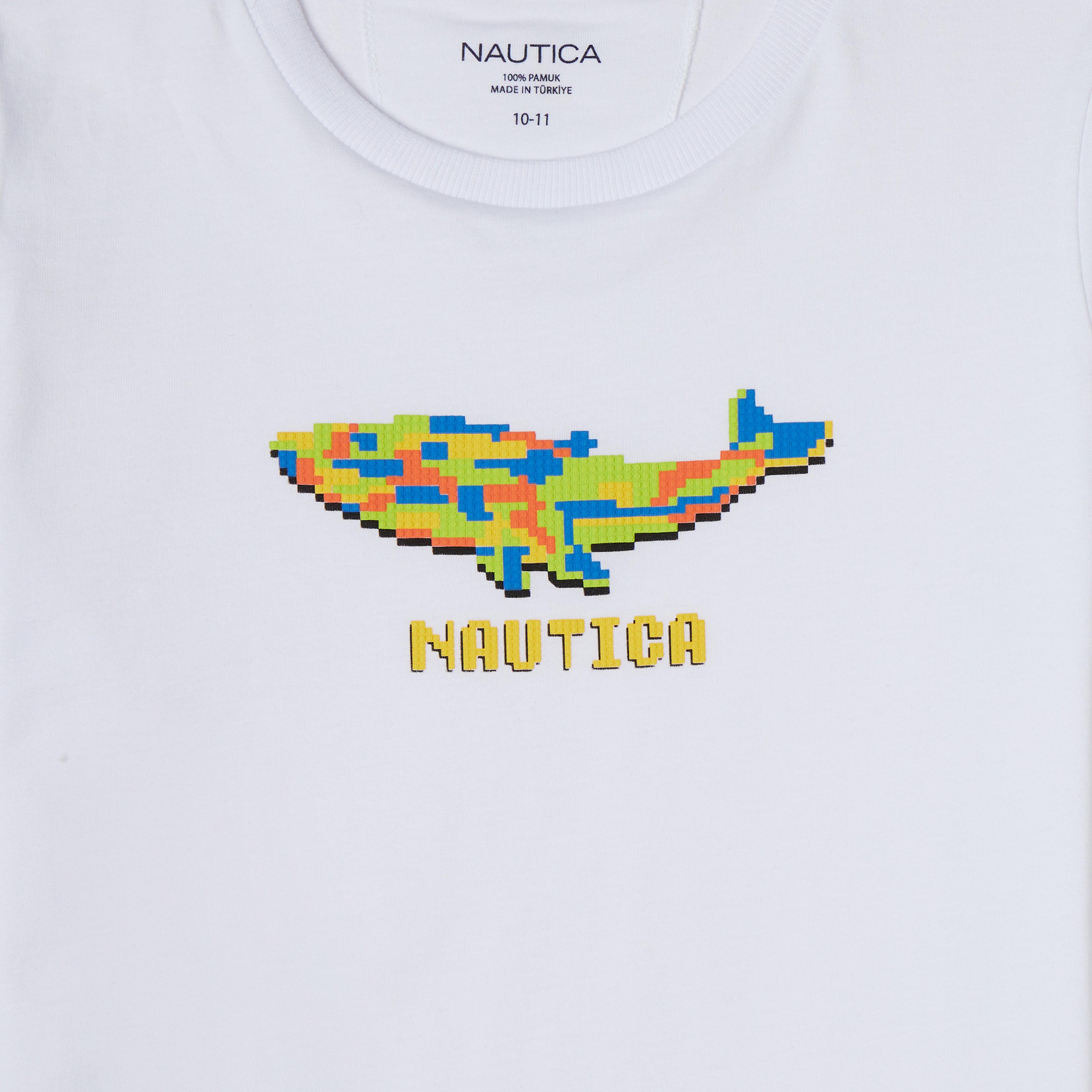 Nautica Erkek Çocuk Beyaz Standart Fit T-Shirt