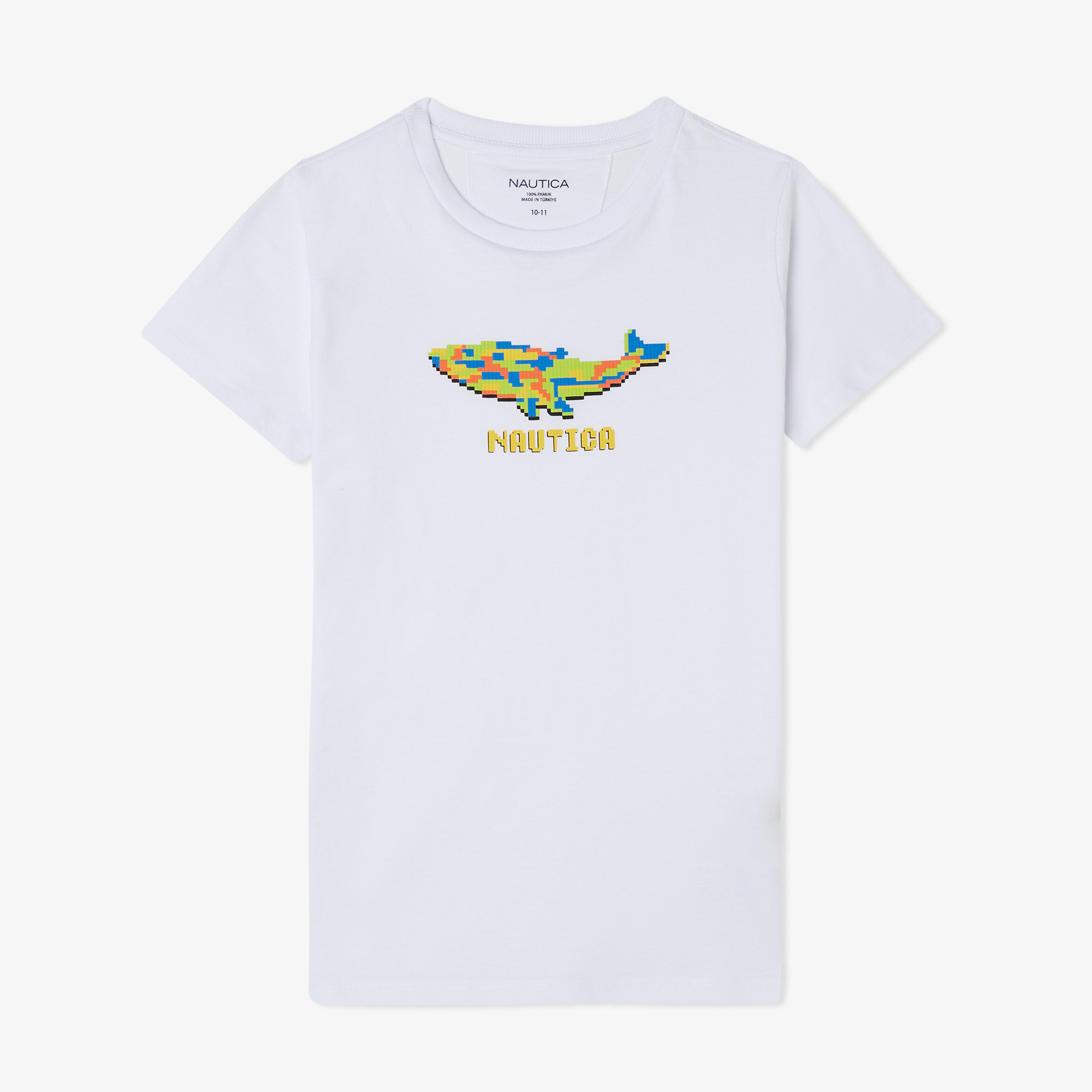 Nautica Erkek Çocuk Beyaz Standart Fit T-Shirt
