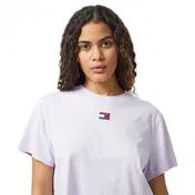 Tommy Jeans Badge Kadın Mor T-Shirt