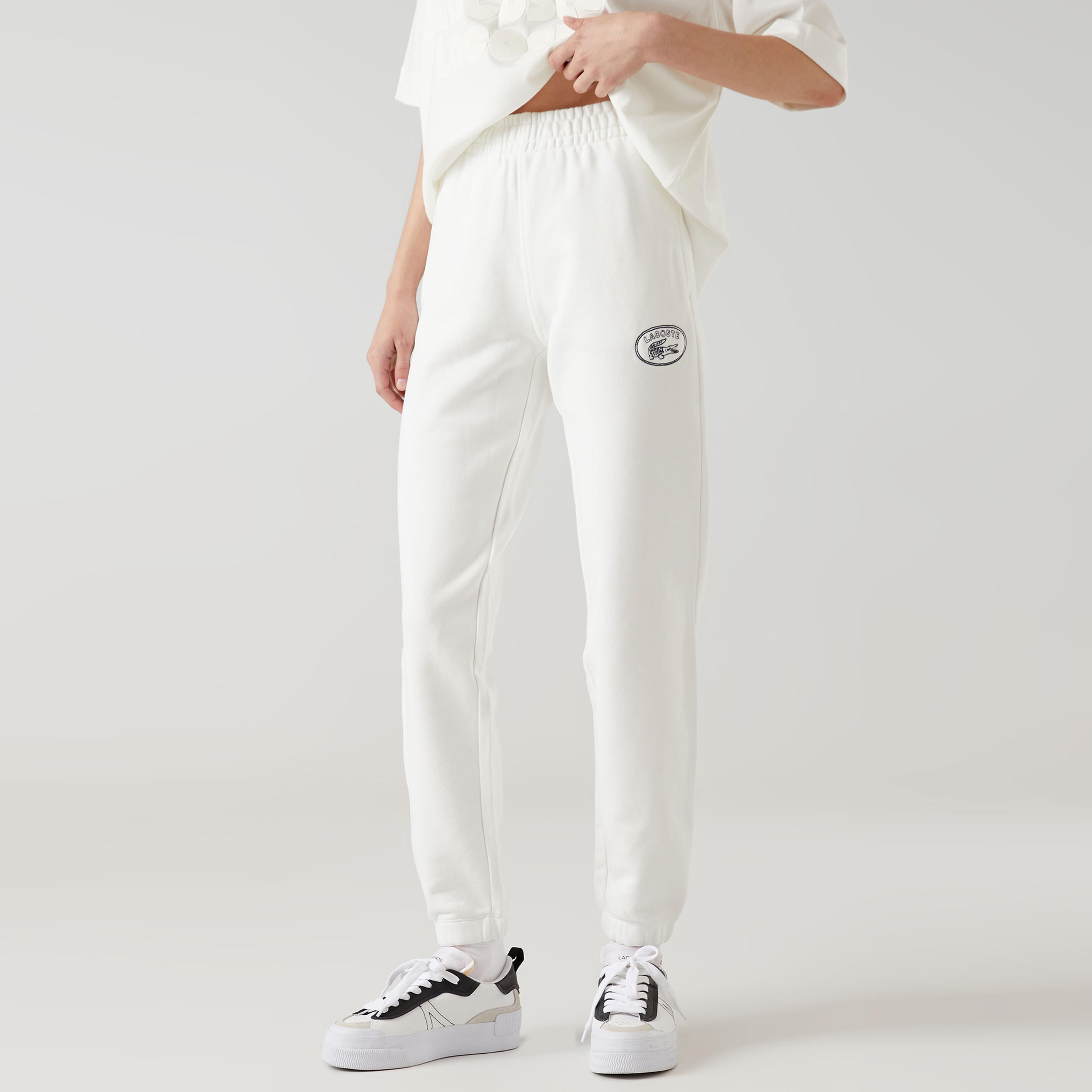 Lacoste Embroidered Kadın Beyaz Eşofman Altı