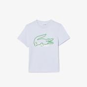 Lacoste Çocuk Bisiklet Yaka Baskılı Mavi T-Shirt