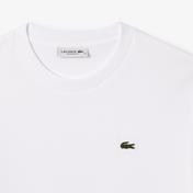 Lacoste Kadın Relaxed Fit Bisiklet Yaka Beyaz T-Shirt