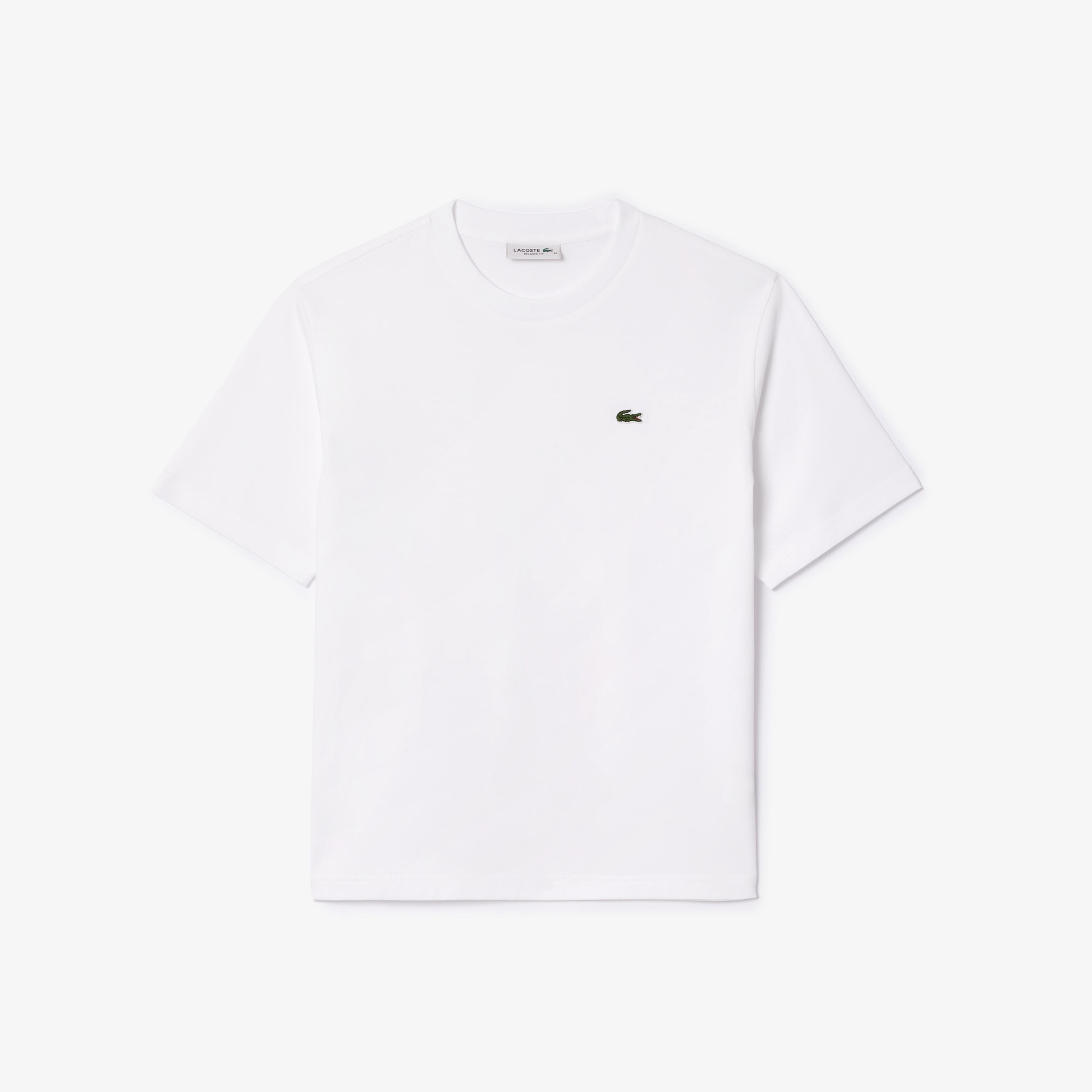 Lacoste Kadın Relaxed Fit Bisiklet Yaka Beyaz T-Shirt