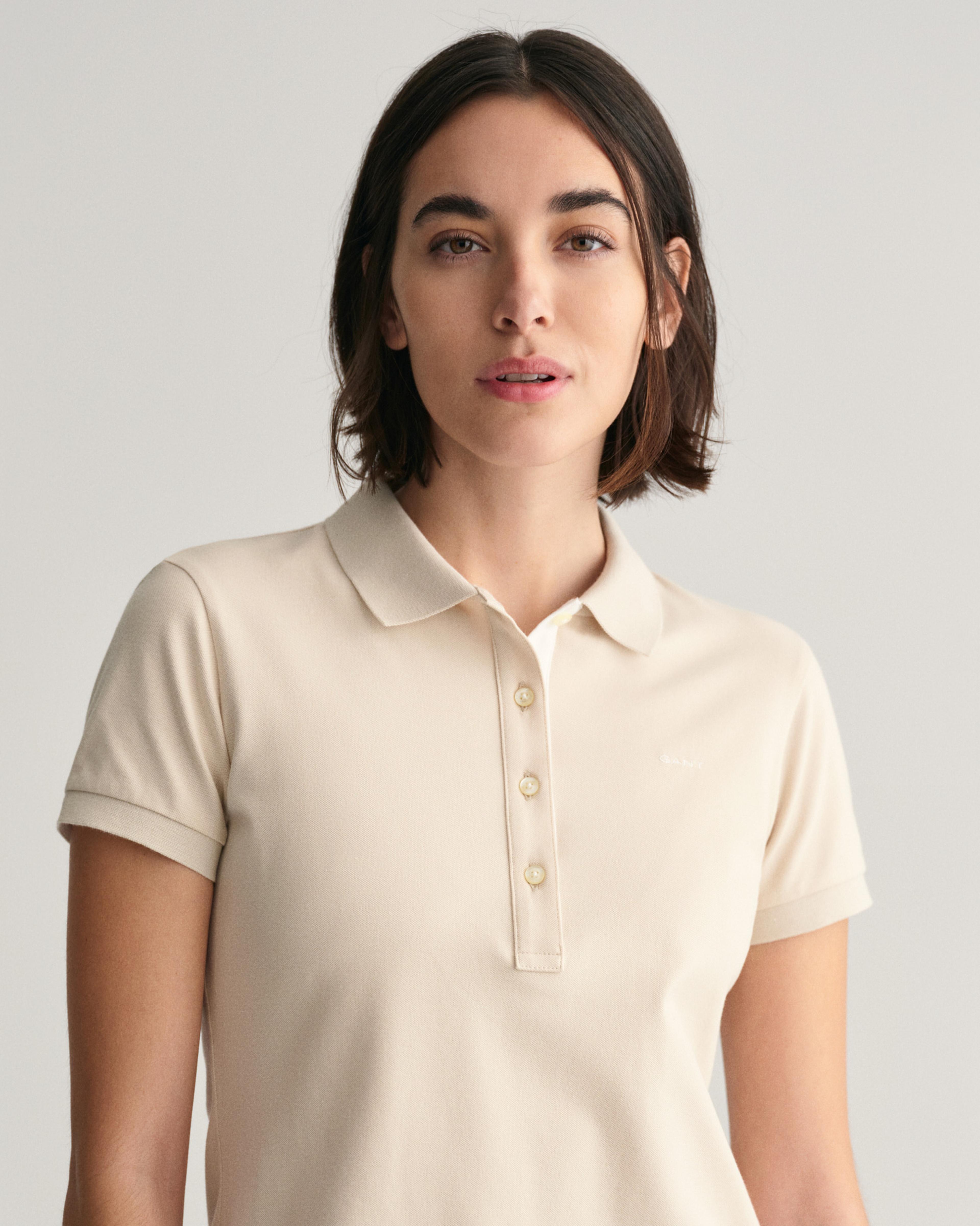 GANT Kadın Krem Slim Fit Logolu Polo