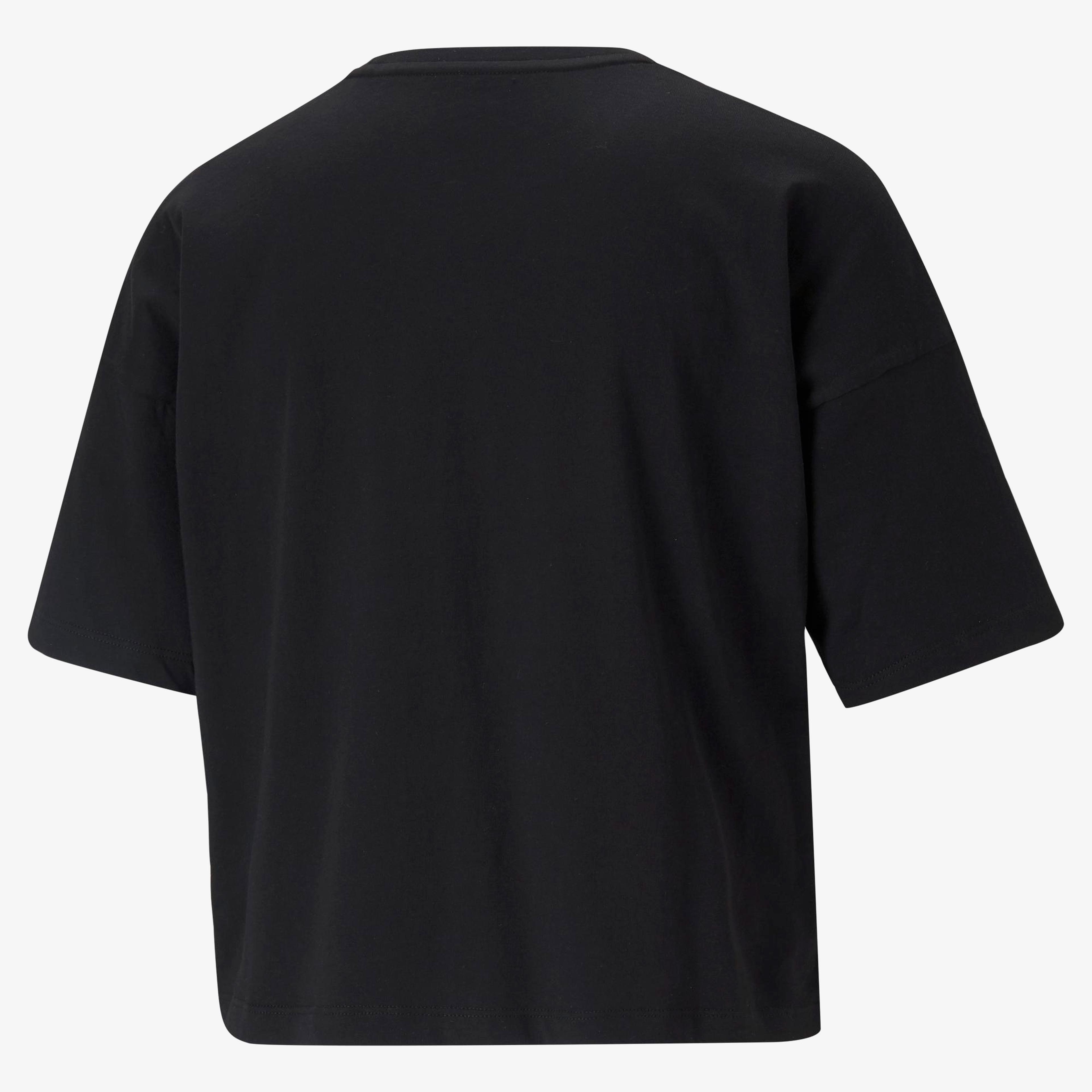 Puma Ess Cropped Logo Light Straw Kadın Siyah Günlük T-Shirt