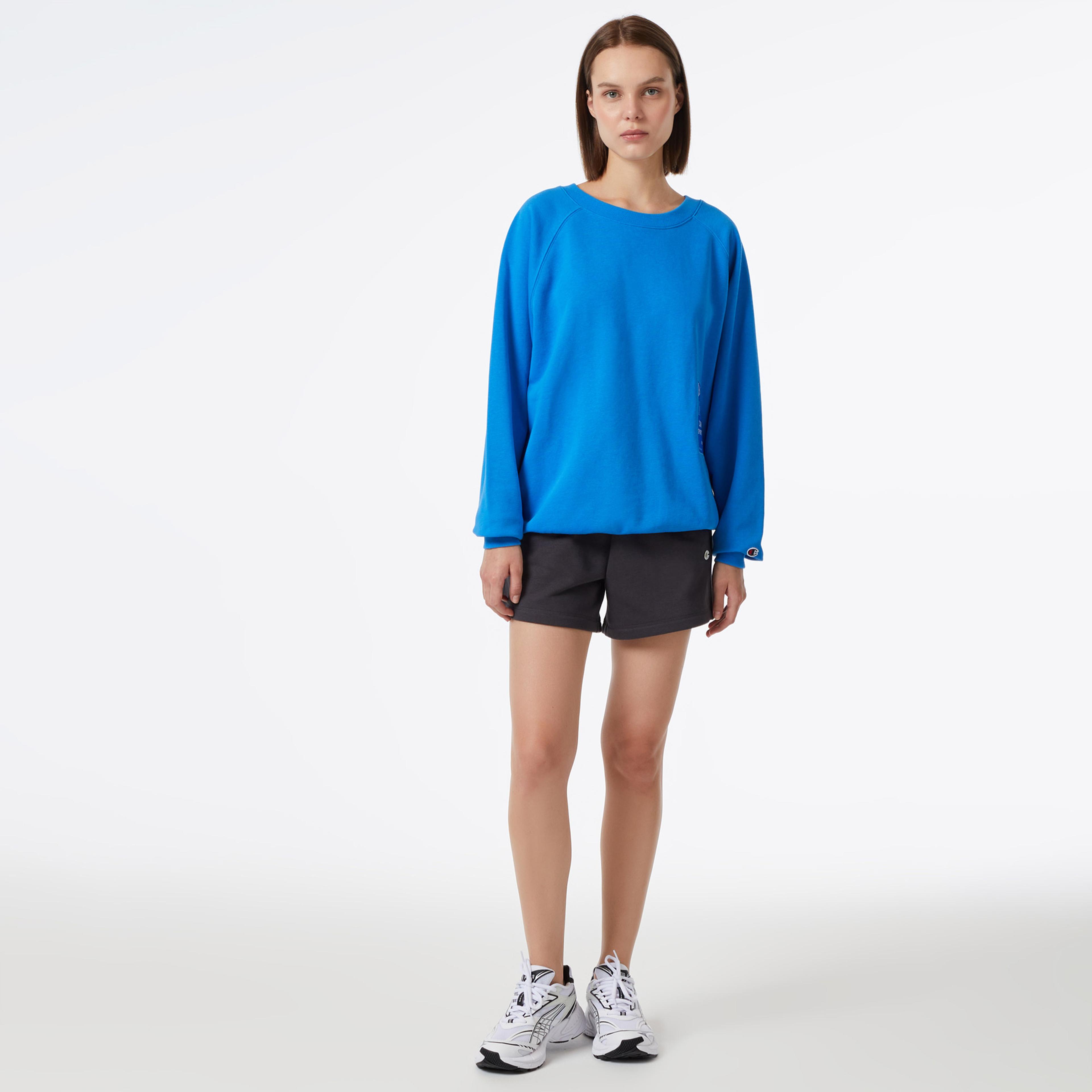 Champion Crewneck Kadın Mavi Sweatshirt