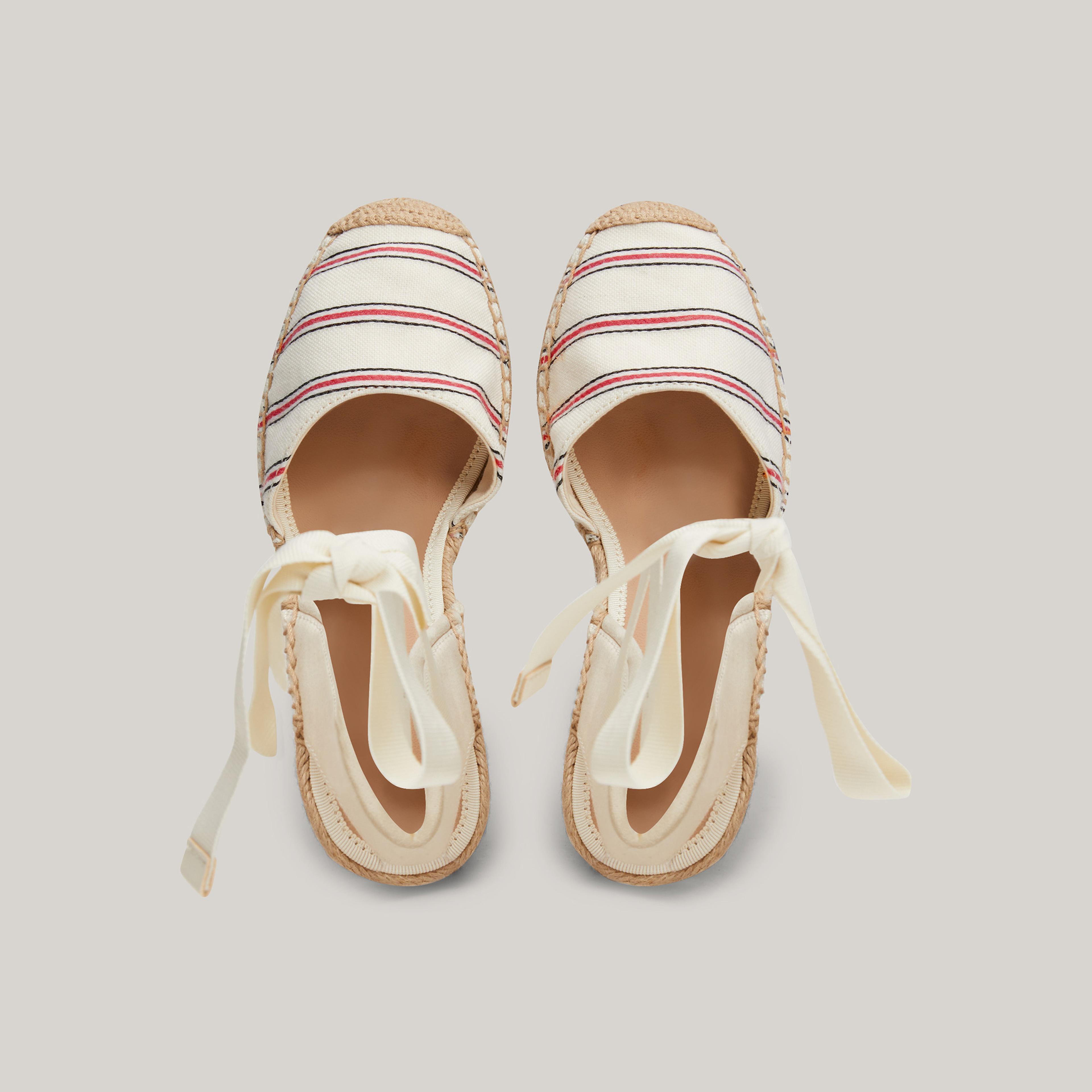 Tommy Hilfiger Closed Toeing Wedge Kadın Beyaz Dolgu Topuk Sandalet
