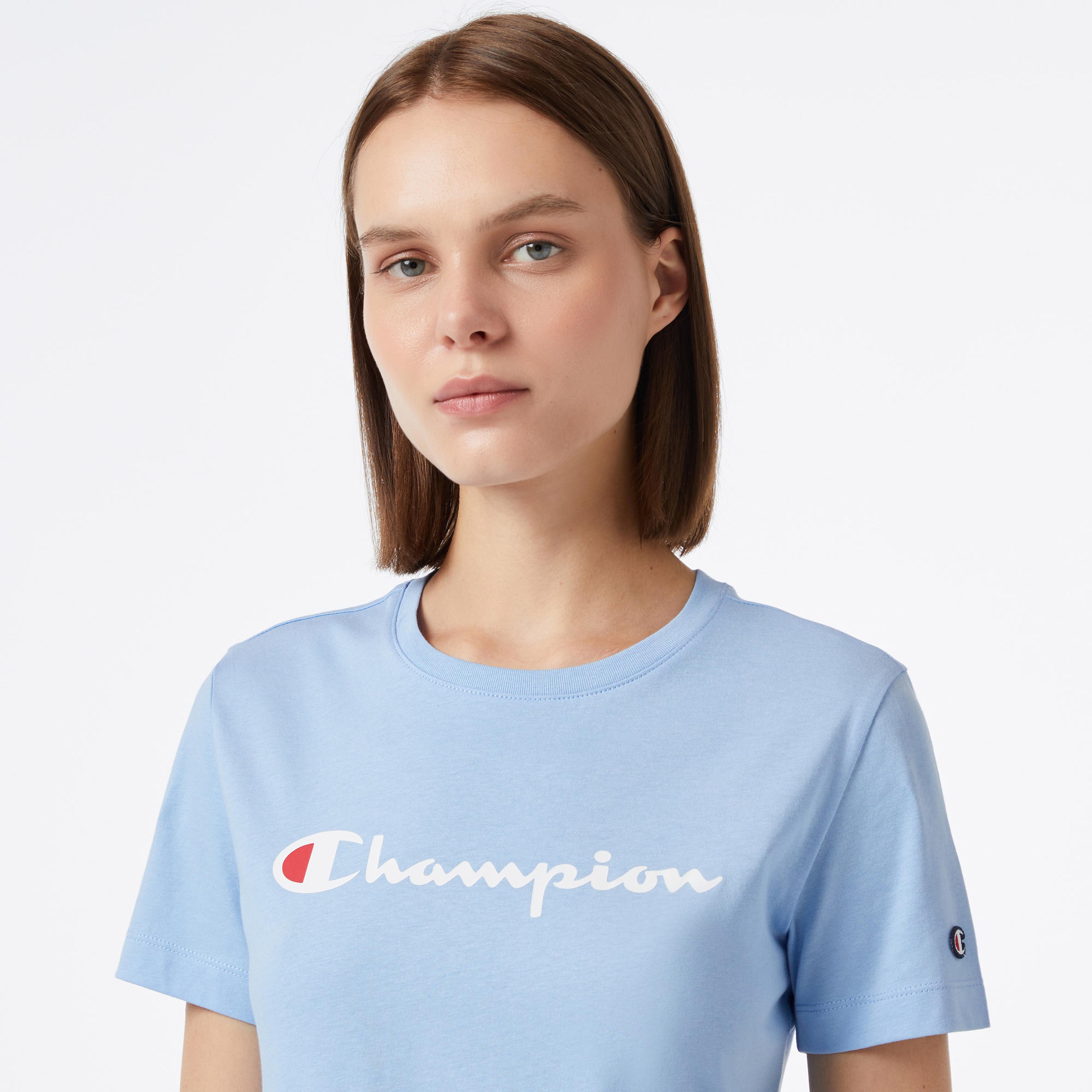 Champion Crewneck Kadın Mavi T-Shirt