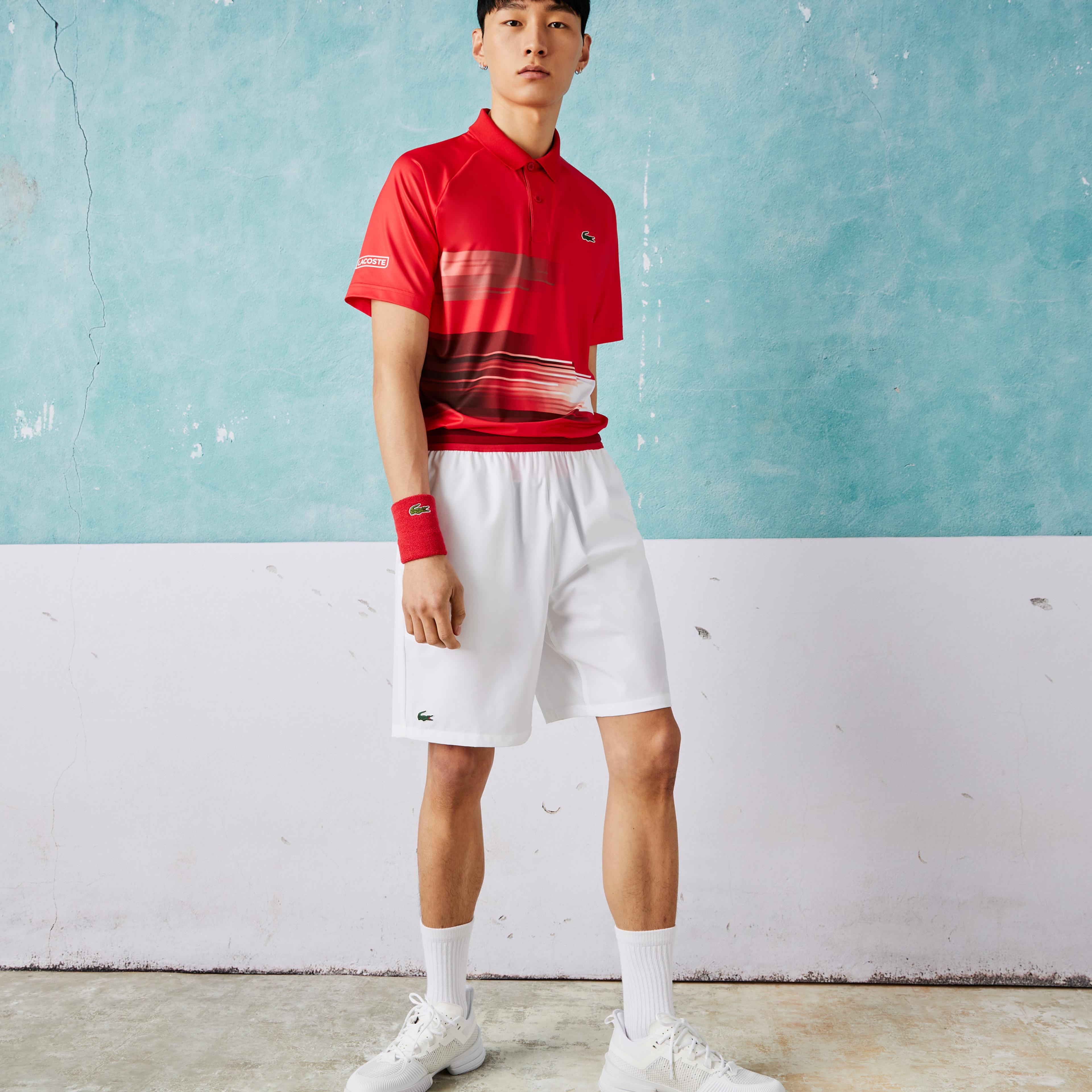 Lacoste SPORT x Novak Djokovic Erkek Regular Fit Beyaz Şort