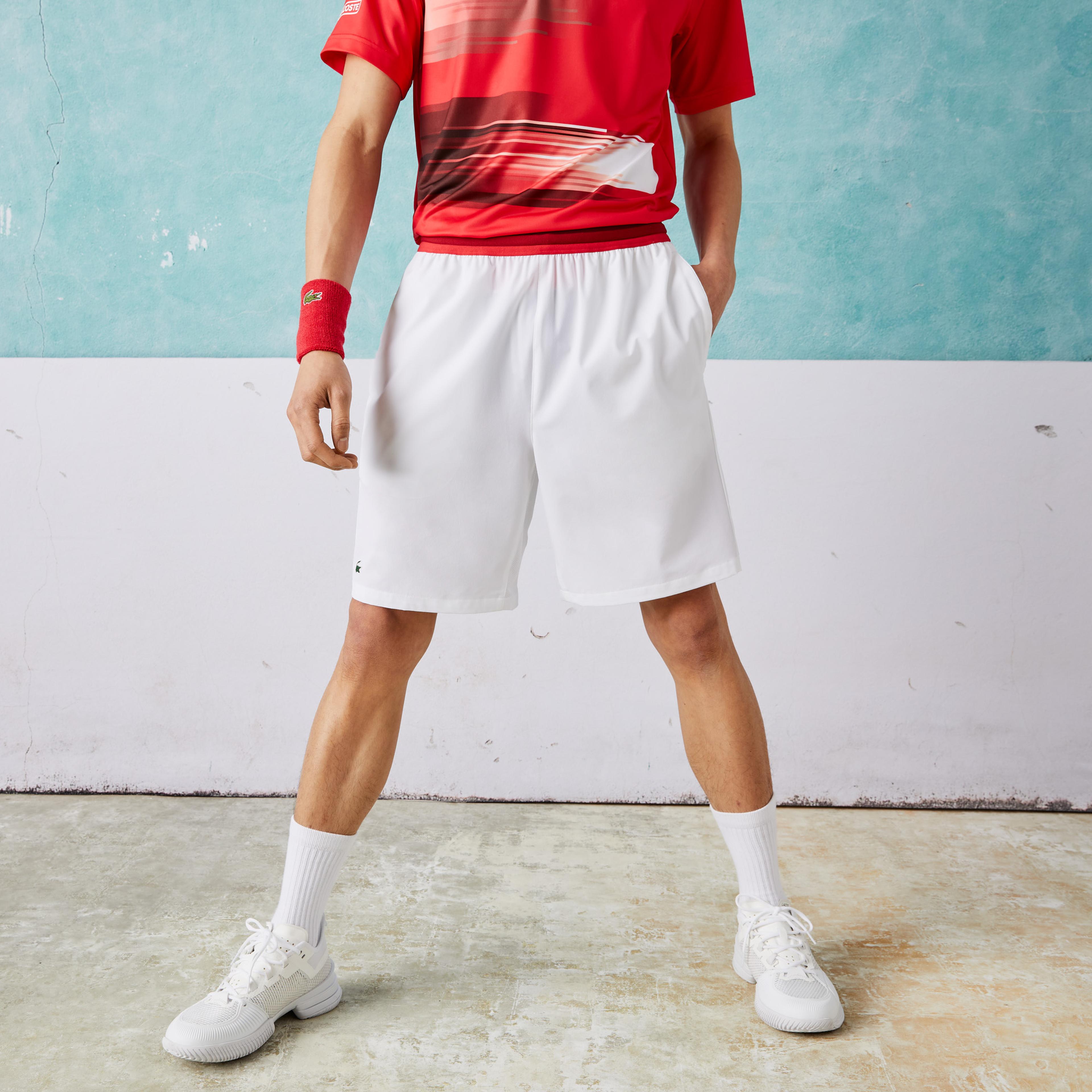 Lacoste SPORT x Novak Djokovic Erkek Regular Fit Beyaz Şort