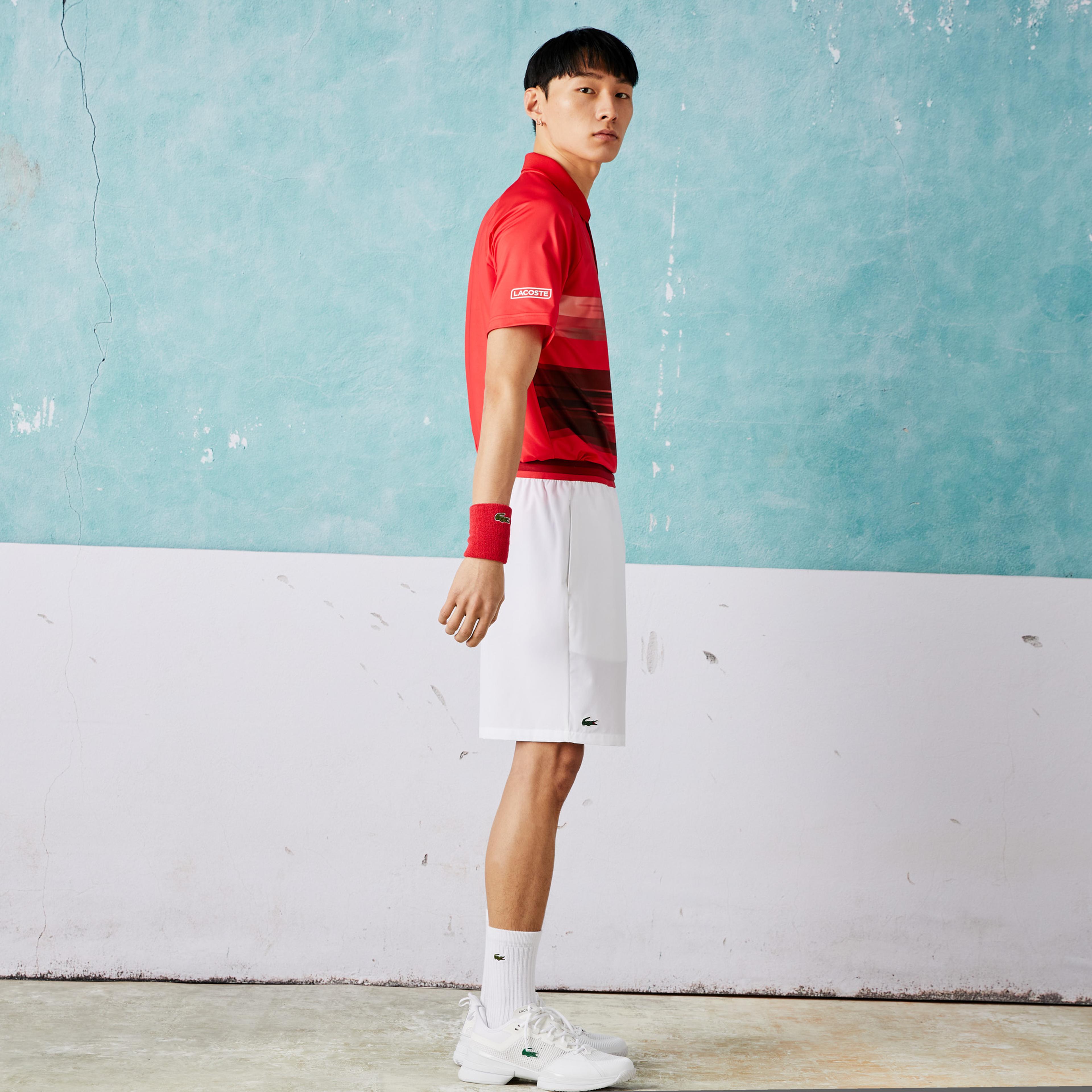 Lacoste SPORT x Novak Djokovic Erkek Regular Fit Beyaz Şort