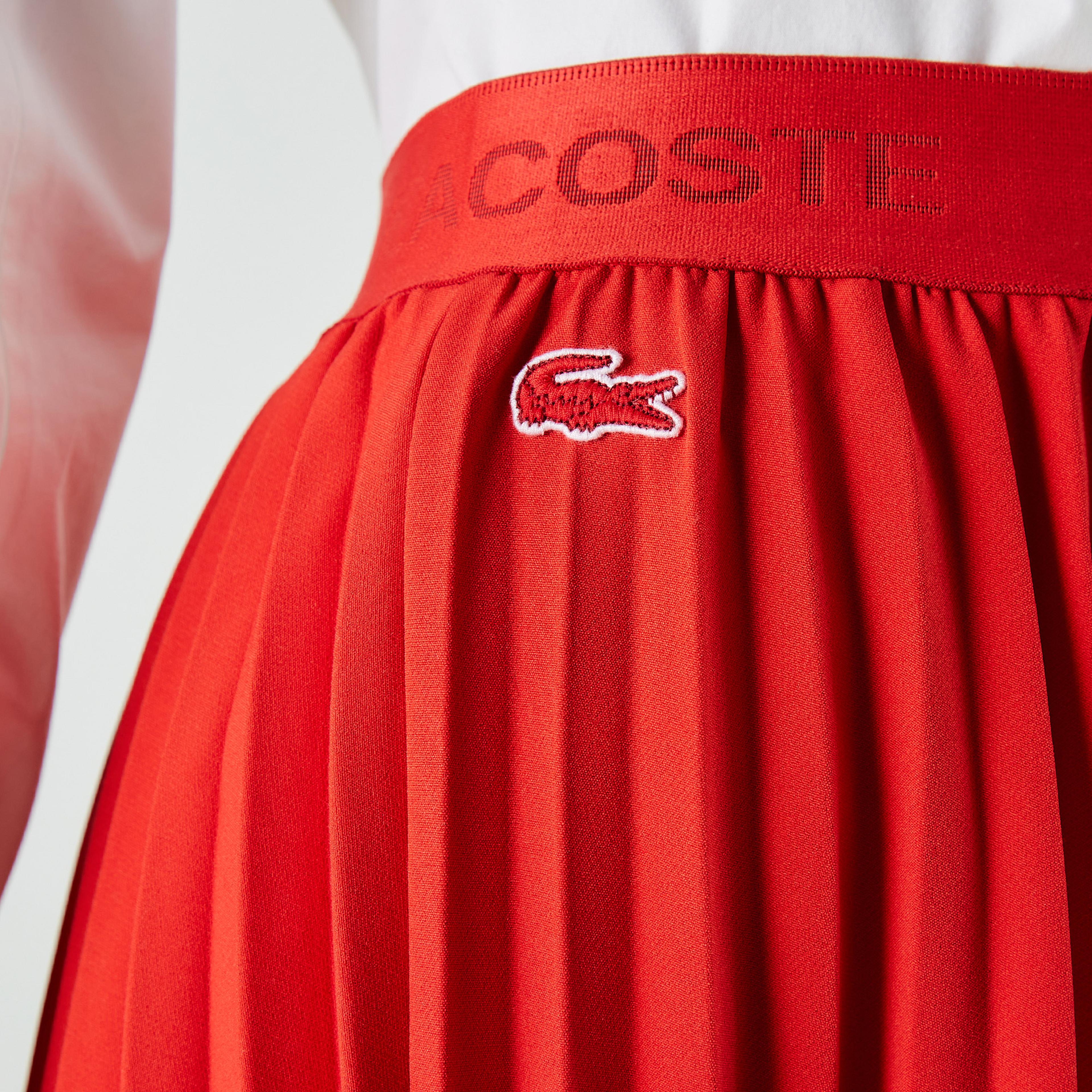 Lacoste Kadın Loose Fit Baskılı Kırmızı Etek
