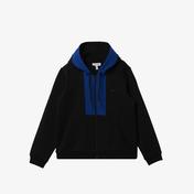 Lacoste Erkek Çocuk Kapüşonlu Fermuarlı Renk Bloklu Siyah Sweatshirt
