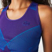 Lacoste SPORT Kadın Tapered Fit Kolsuz Bisiklet Yaka Desenli Mor Bra