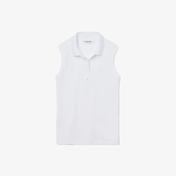 Lacoste L.12.D Kadın Slim Fit Kolsuz Beyaz Polo
