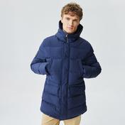 Lacoste Erkek Kapüşonlu Kapitone Koyu Lacivert Şişme Mont