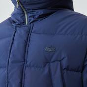 Lacoste Erkek Kapüşonlu Kapitone Koyu Lacivert Şişme Mont
