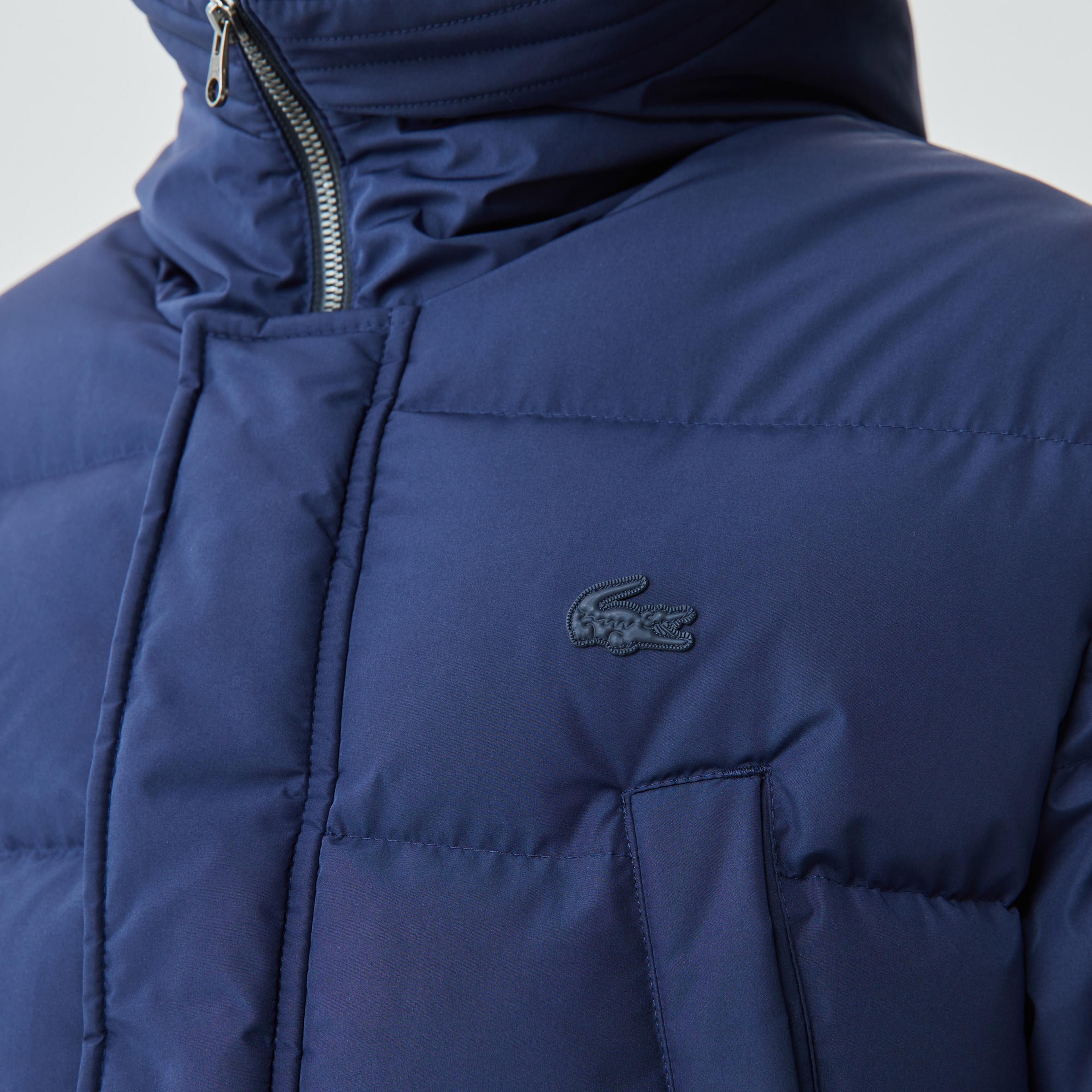 Lacoste Erkek Kapüşonlu Kapitone Koyu Lacivert Şişme Mont