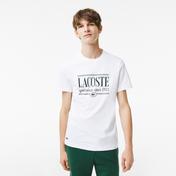 Lacoste Erkek Regular Fit Bisiklet Yaka Baskılı Beyaz T-Shirt