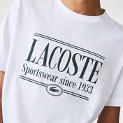 Lacoste Erkek Regular Fit Bisiklet Yaka Baskılı Beyaz T-Shirt