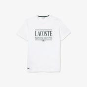 Lacoste Erkek Regular Fit Bisiklet Yaka Baskılı Beyaz T-Shirt