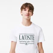 Lacoste Erkek Regular Fit Bisiklet Yaka Baskılı Beyaz T-Shirt