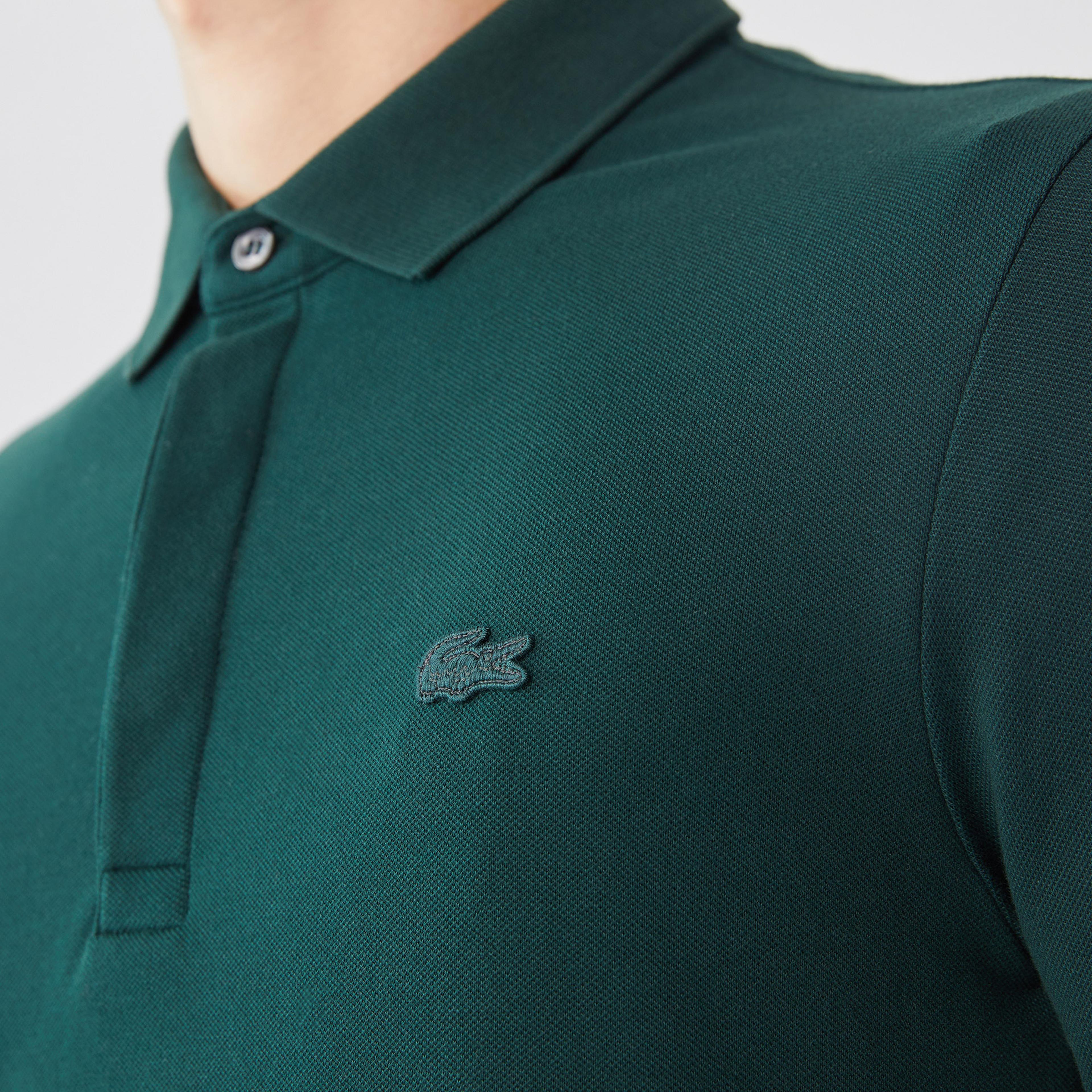Lacoste Paris Erkek Regular Fit Uzun Kollu Koyu Yeşil Polo