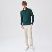 Lacoste Paris Erkek Regular Fit Uzun Kollu Koyu Yeşil Polo