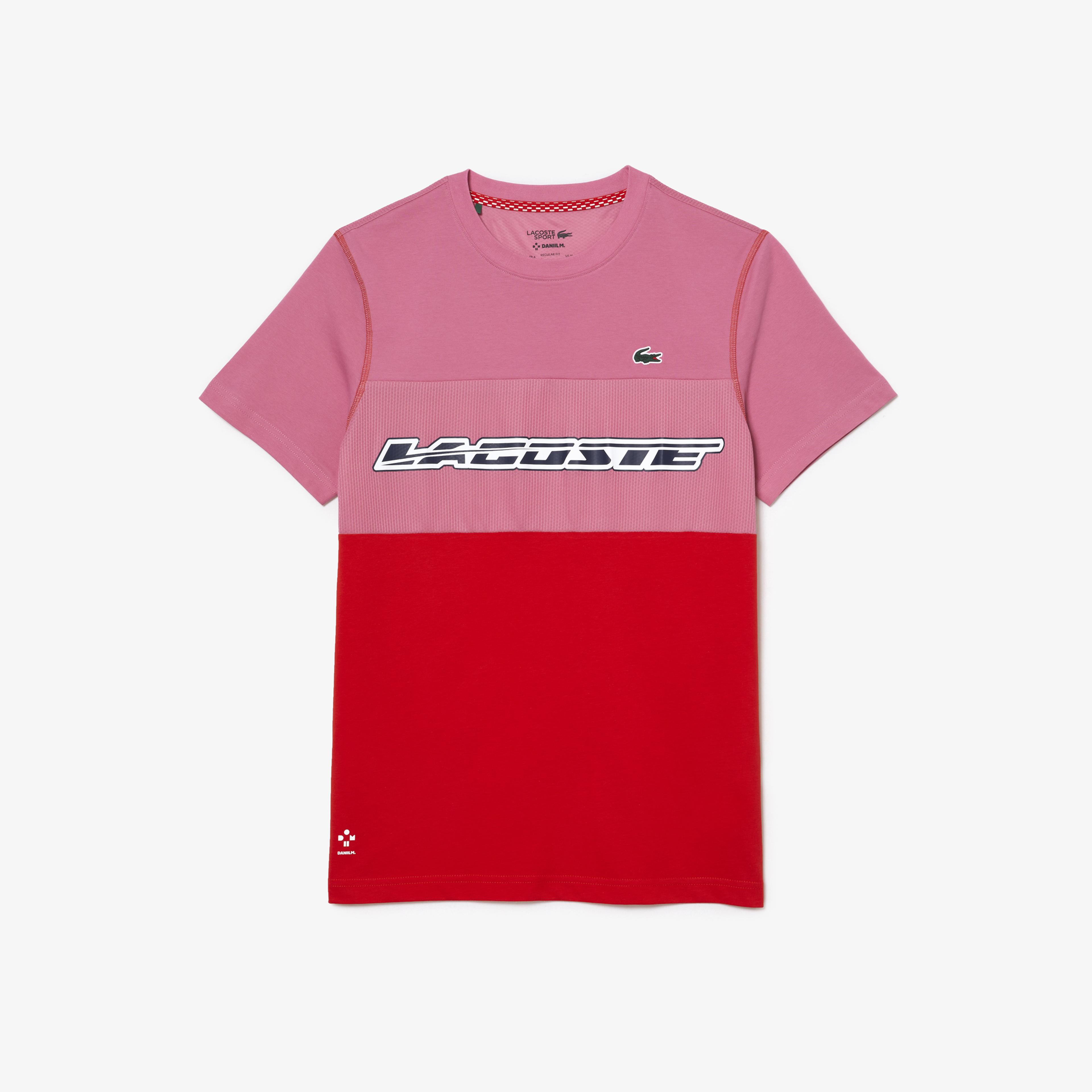 Lacoste SPORT X DANIIL MEDVEDEV Erkek Regular Fit Bisiklet Yaka Renk Bloklu Kırmızı T-Shirt