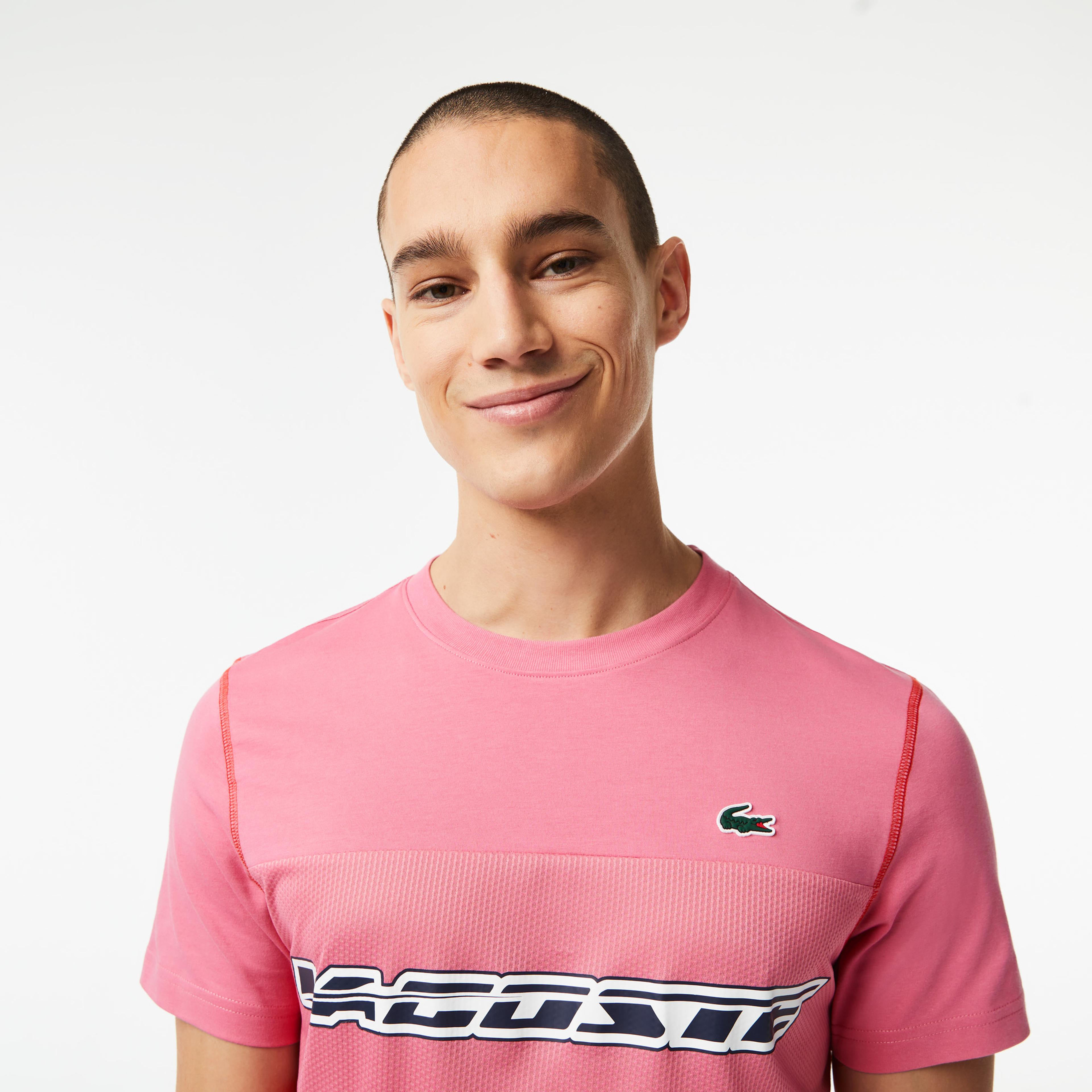 Lacoste SPORT X DANIIL MEDVEDEV Erkek Regular Fit Bisiklet Yaka Renk Bloklu Kırmızı T-Shirt