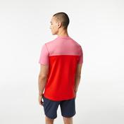 Lacoste SPORT X DANIIL MEDVEDEV Erkek Regular Fit Bisiklet Yaka Renk Bloklu Kırmızı T-Shirt