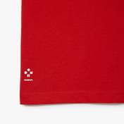 Lacoste SPORT X DANIIL MEDVEDEV Erkek Regular Fit Bisiklet Yaka Renk Bloklu Kırmızı T-Shirt