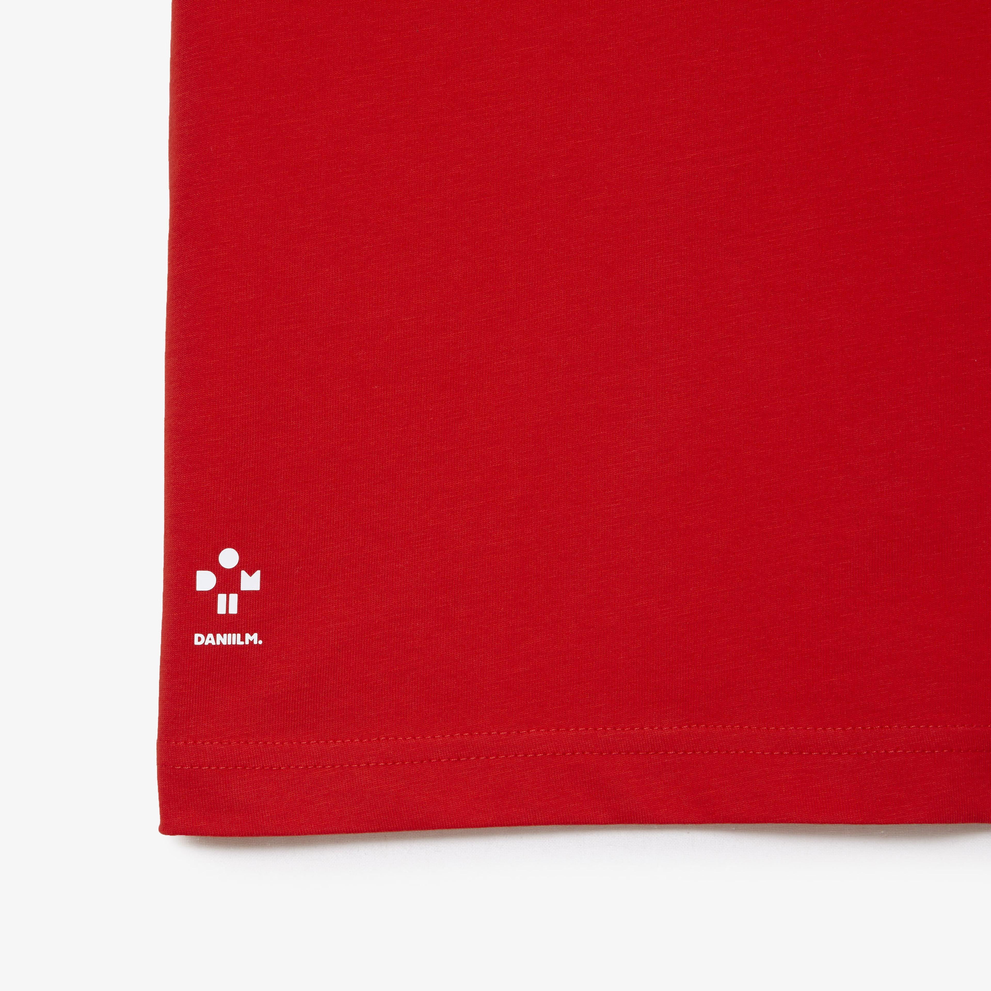 Lacoste SPORT X DANIIL MEDVEDEV Erkek Regular Fit Bisiklet Yaka Renk Bloklu Kırmızı T-Shirt
