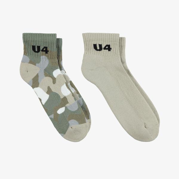 United 4 Street Camouflage Mid-Crew Kadın Gri 2'li Çorap