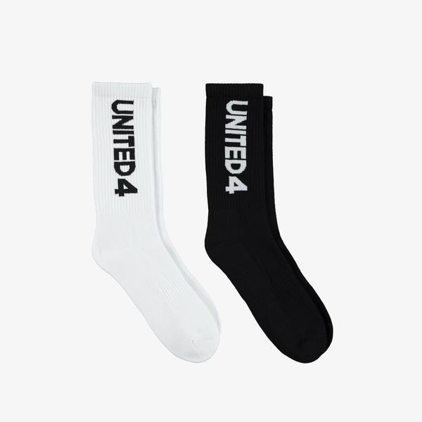 United 4 Street Essentials Crew Kadın Siyah/Beyaz 2'li Çorap