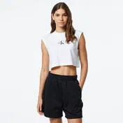 Calvin Klein Monologo Graphic Kadın Beyaz T-Shirt