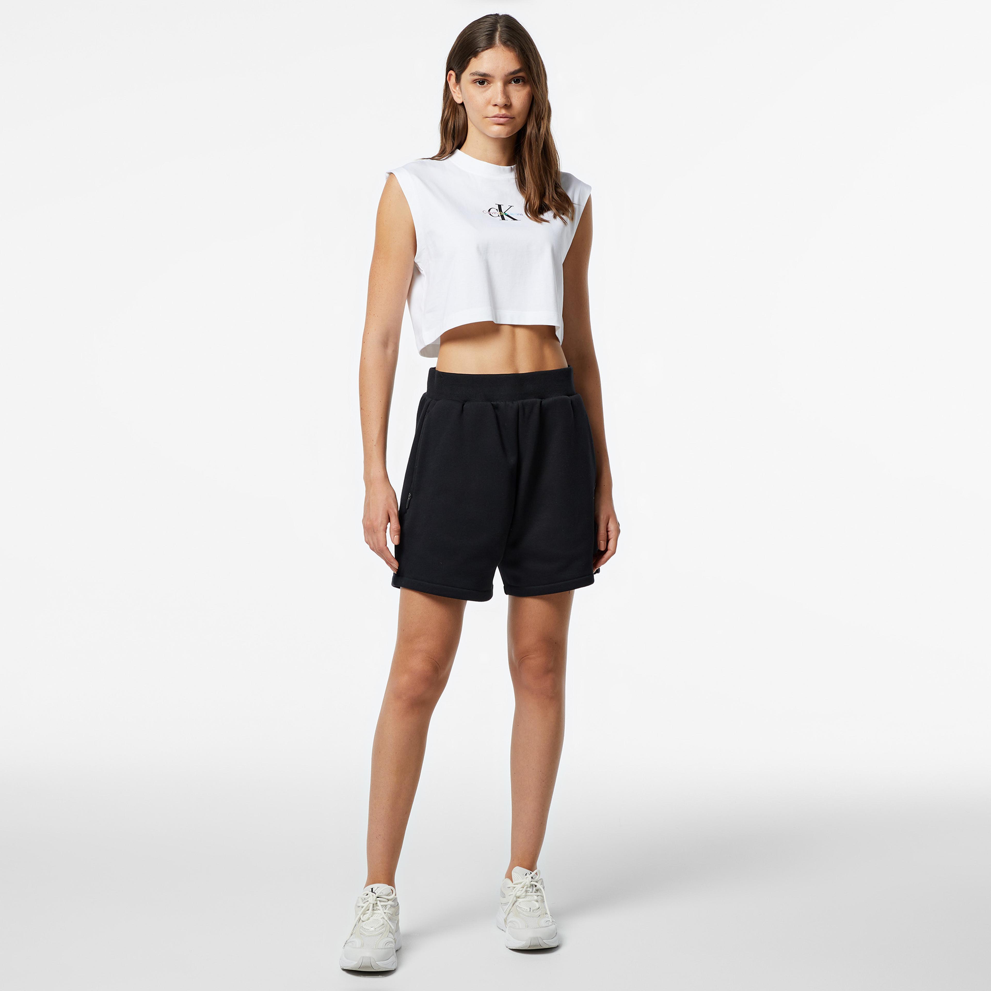 Calvin Klein Monologo Graphic Kadın Beyaz T-Shirt