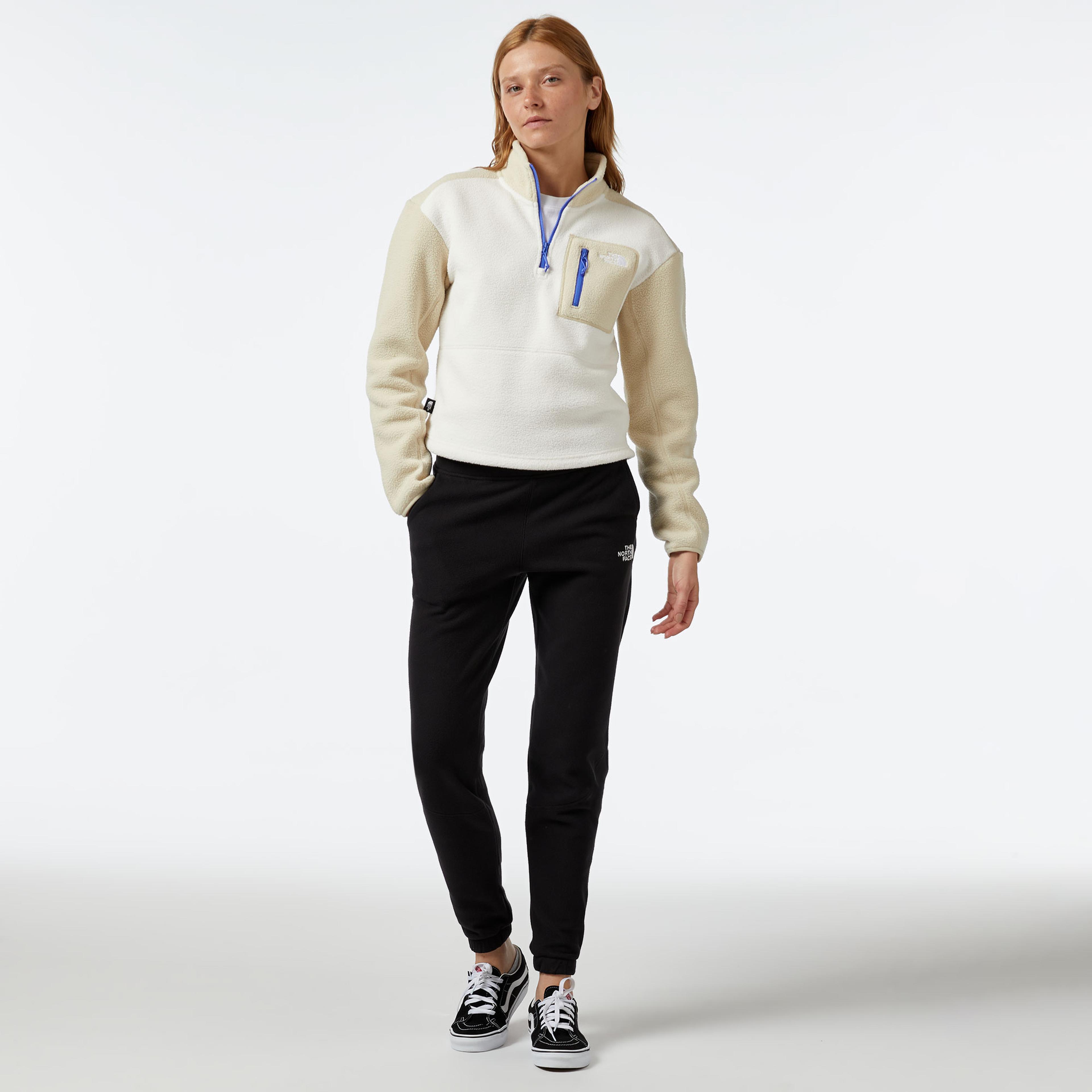 The North Face W Yumıorı 1/4 Zip Kadın Beyaz Polar Sweatshirt