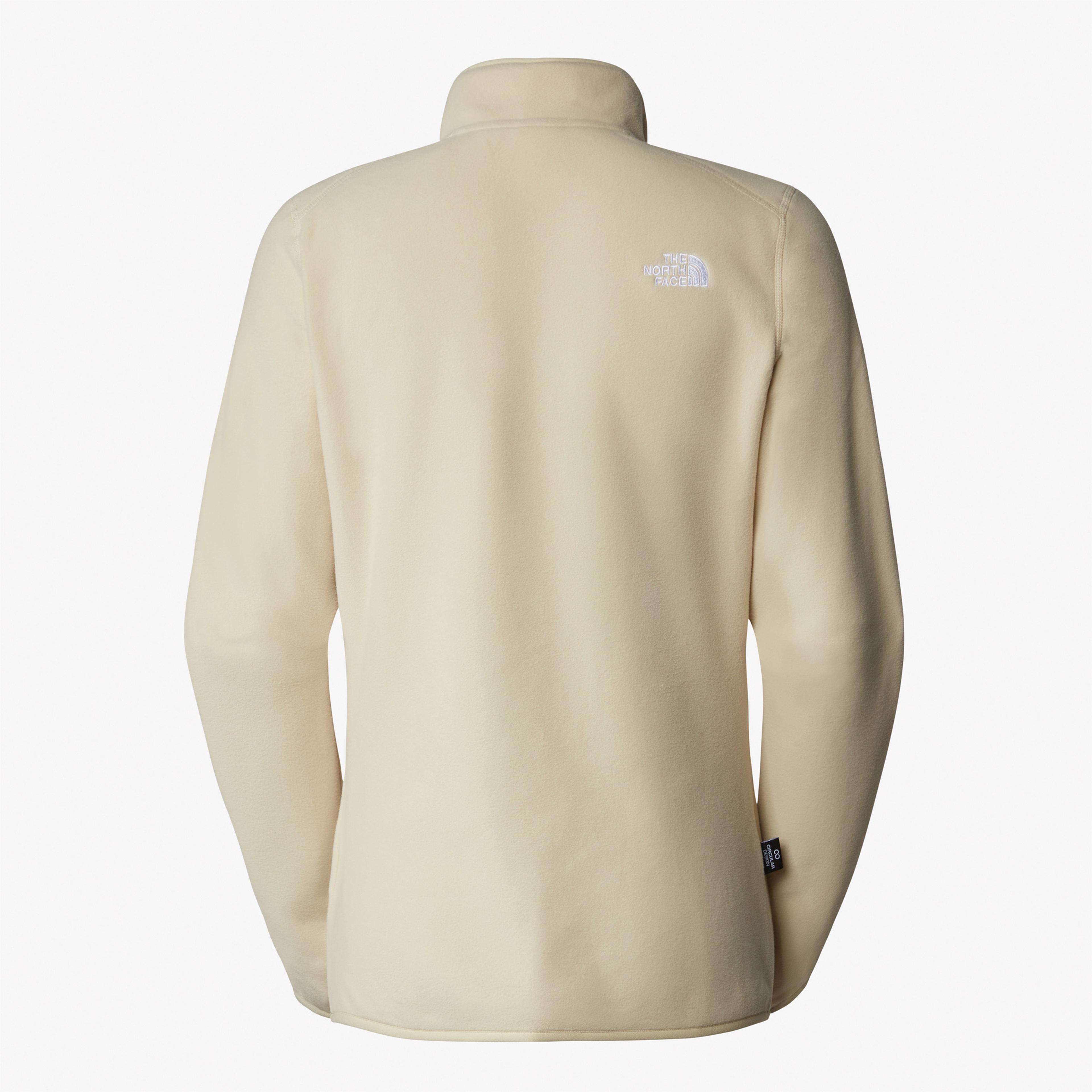 The North Face Glacier 1/4 Zip Kadın Krem Polar Sweatshirt