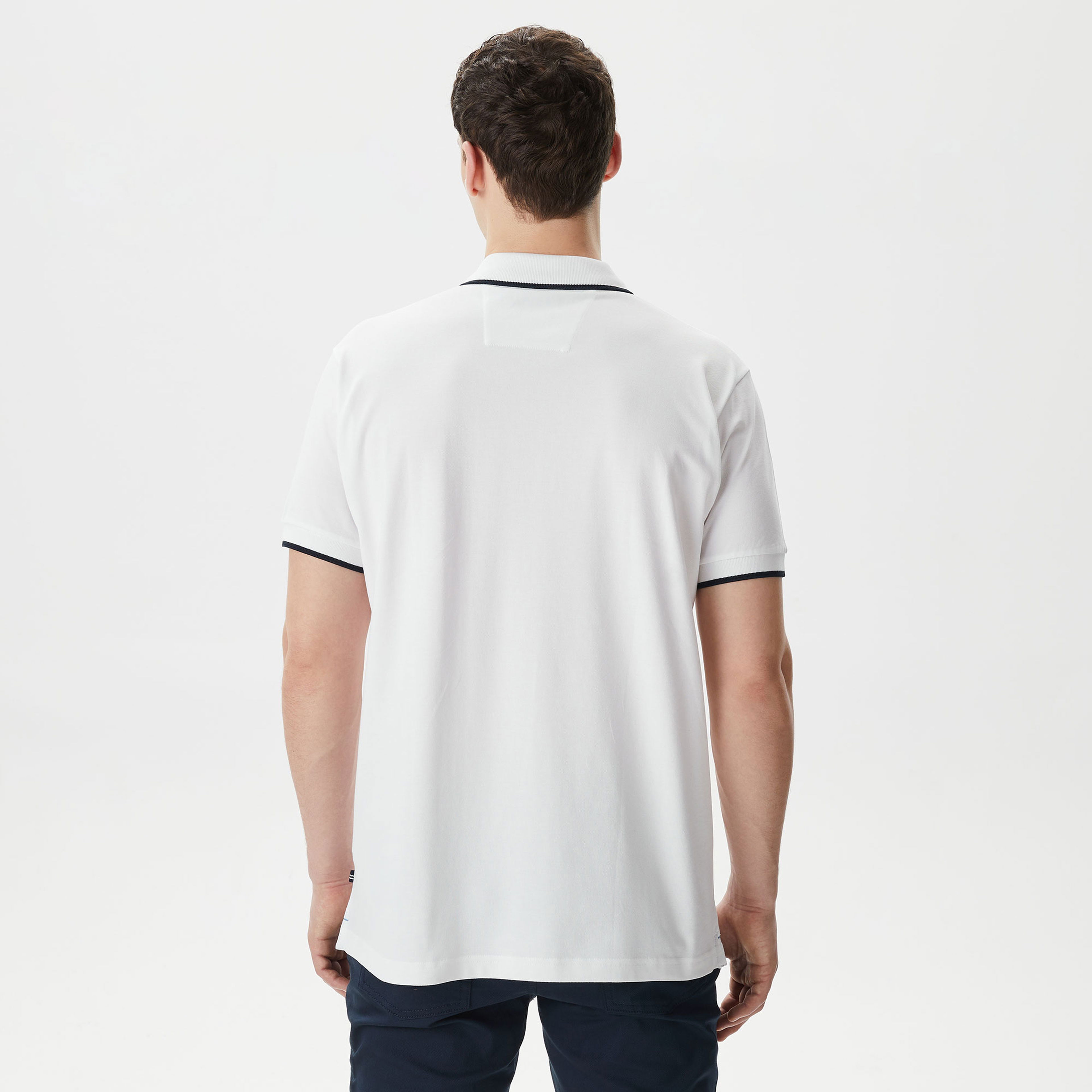 Nautica Erkek Beyaz Classic Fit Polo Yaka T-Shirt