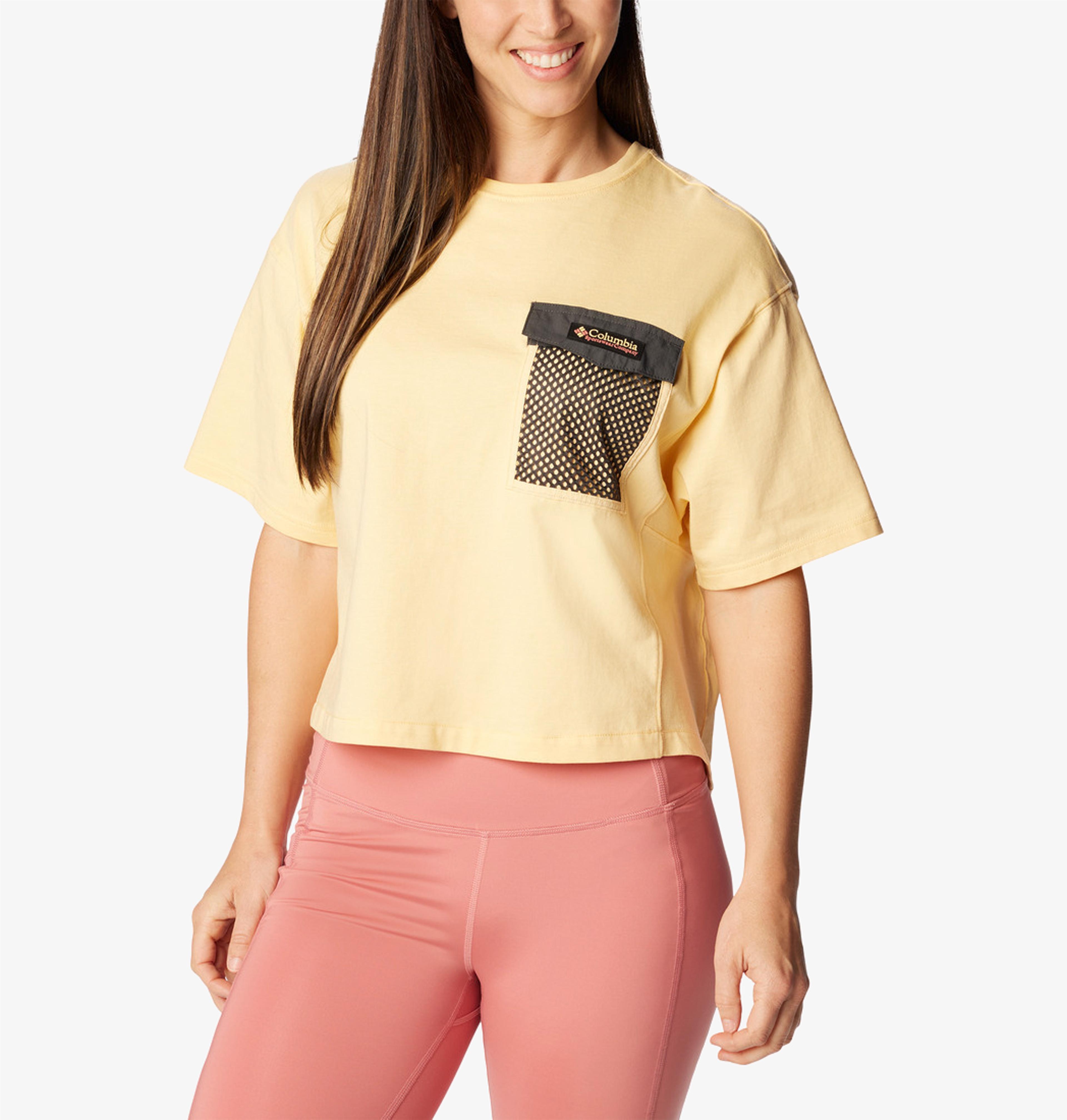 Columbia Painted Peak Knit Cropped Top Kadın Sarı T-Shirt