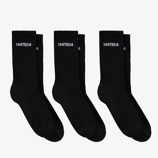 UNITED4 Classic Erkek Siyah 3'lü Çorap