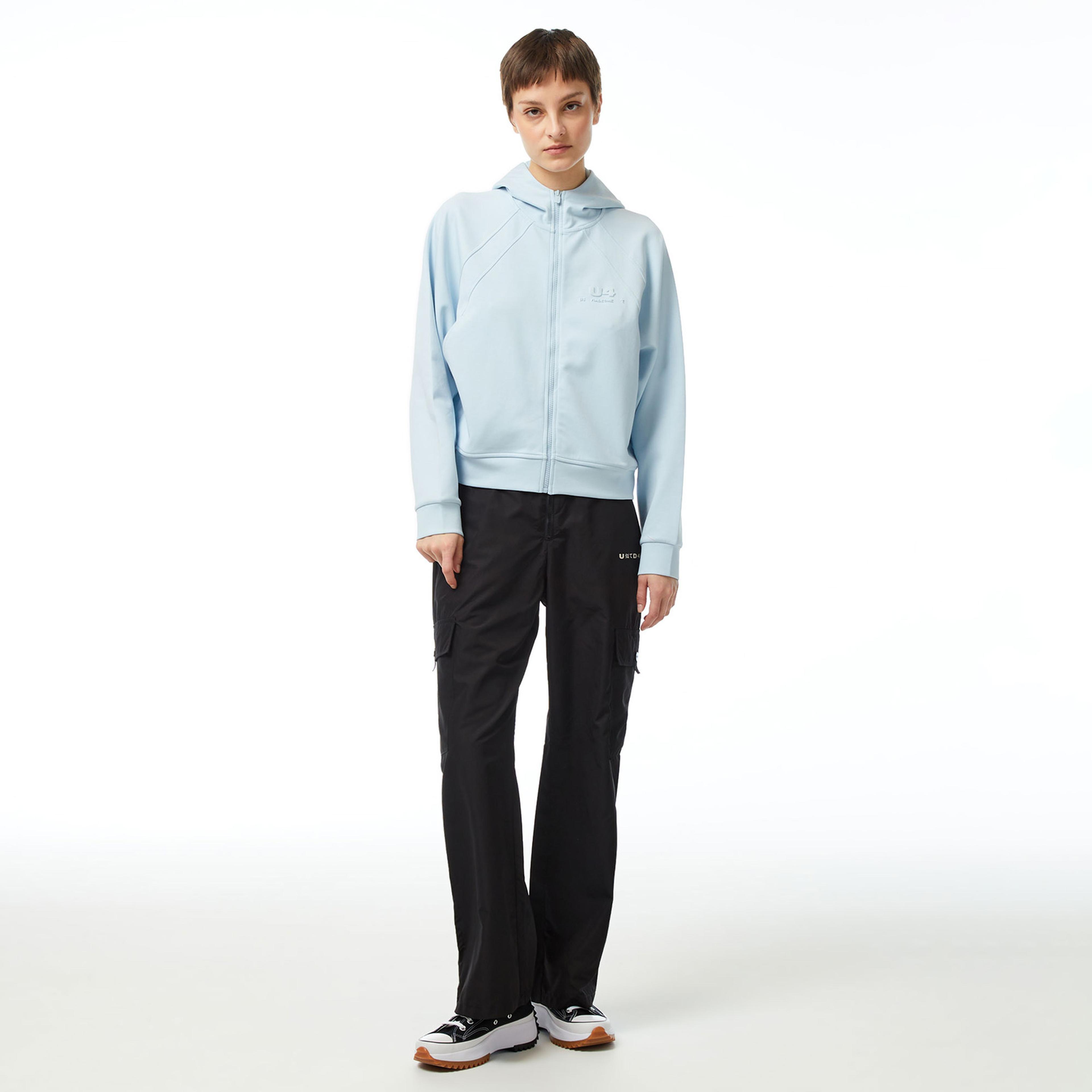 UNITED4 W Skuba Zip Kadın Mavi Hoodie
