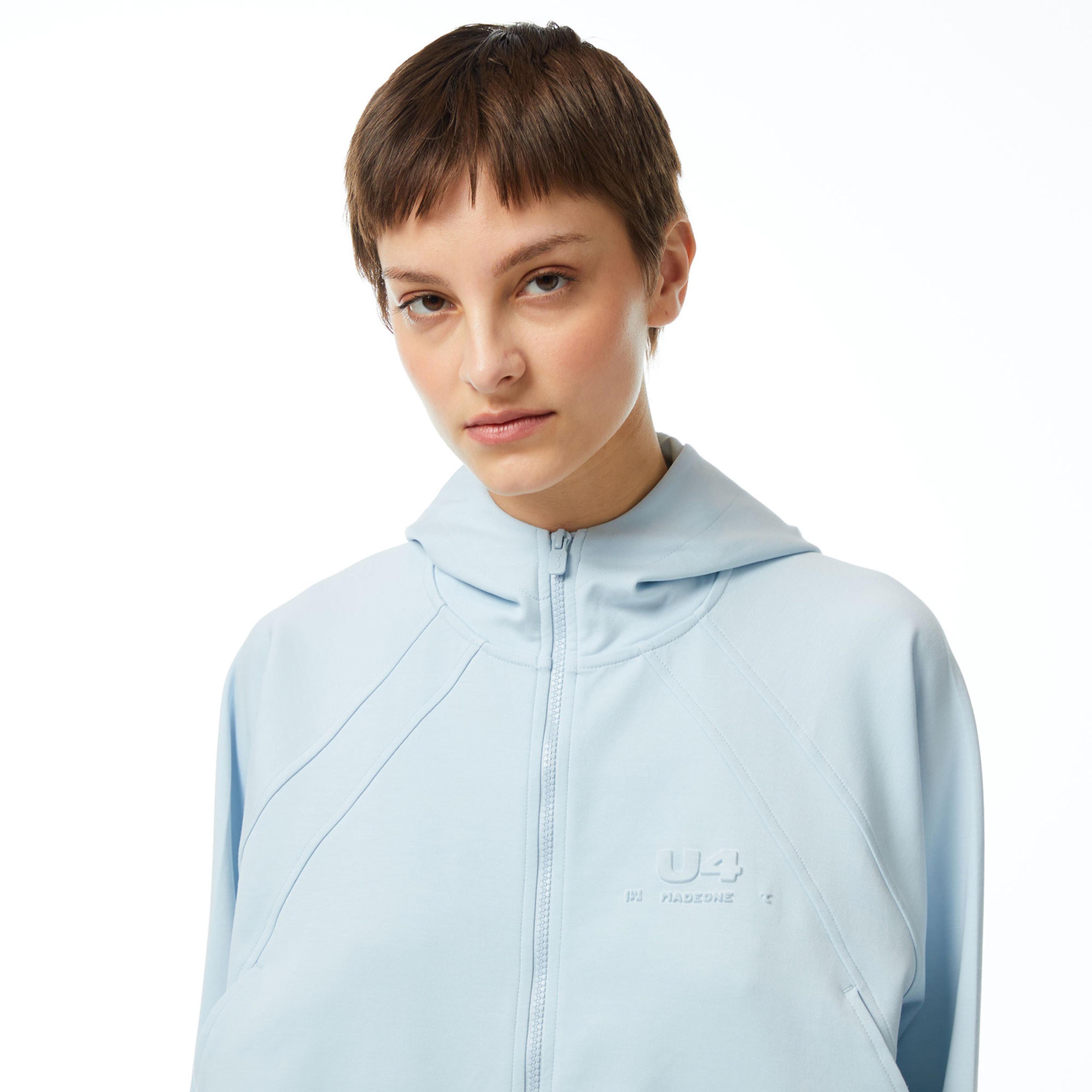 UNITED4 W Skuba Zip Kadın Mavi Hoodie