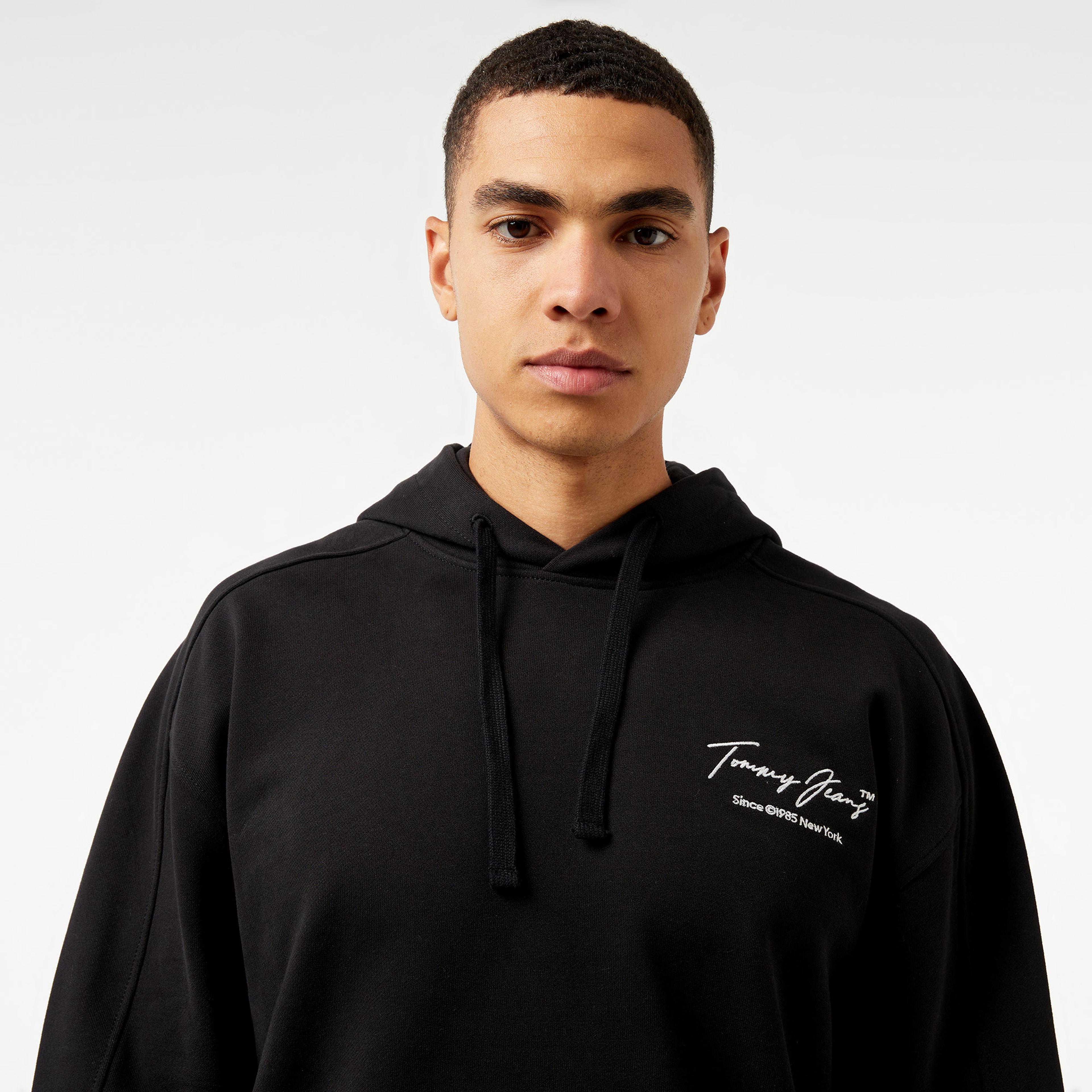 Tommy Jeans Rlx Washed Dna Erkek Siyah Sweatshirt