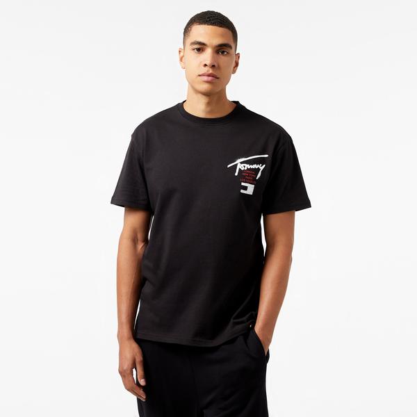 Tommy Jeans Reg Graffiti Sig Erkek Siyah T-Shirt